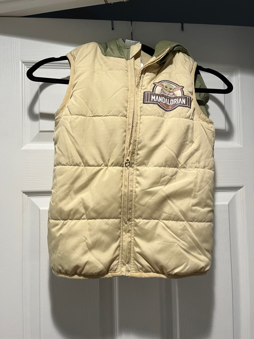 Star Wars Cream Vest with Green Hood Lining